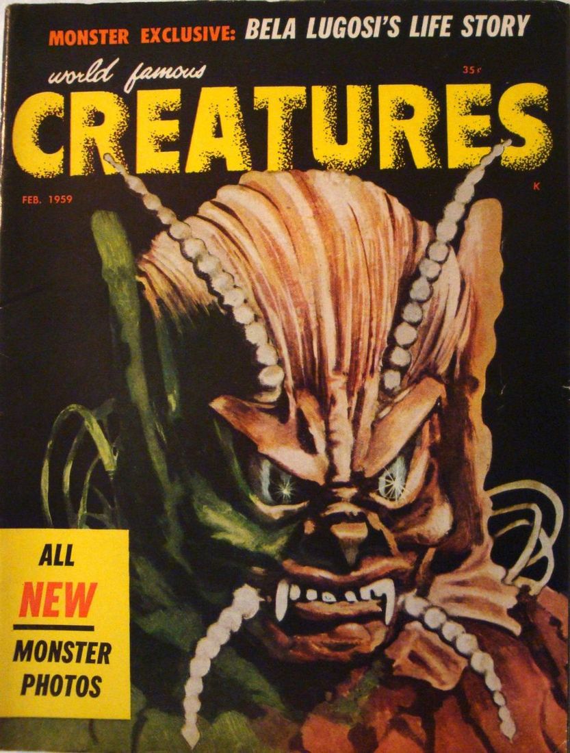 WORLD FAMOUS CREATURES magazine side cover Issue 3 February 1959