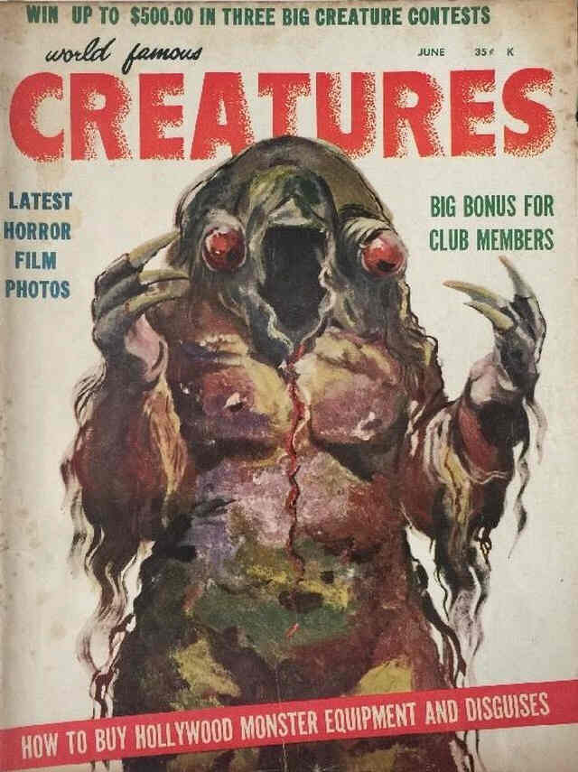 WORLD FAMOUS CREATURES magazine side cover Issue 4 June 1959