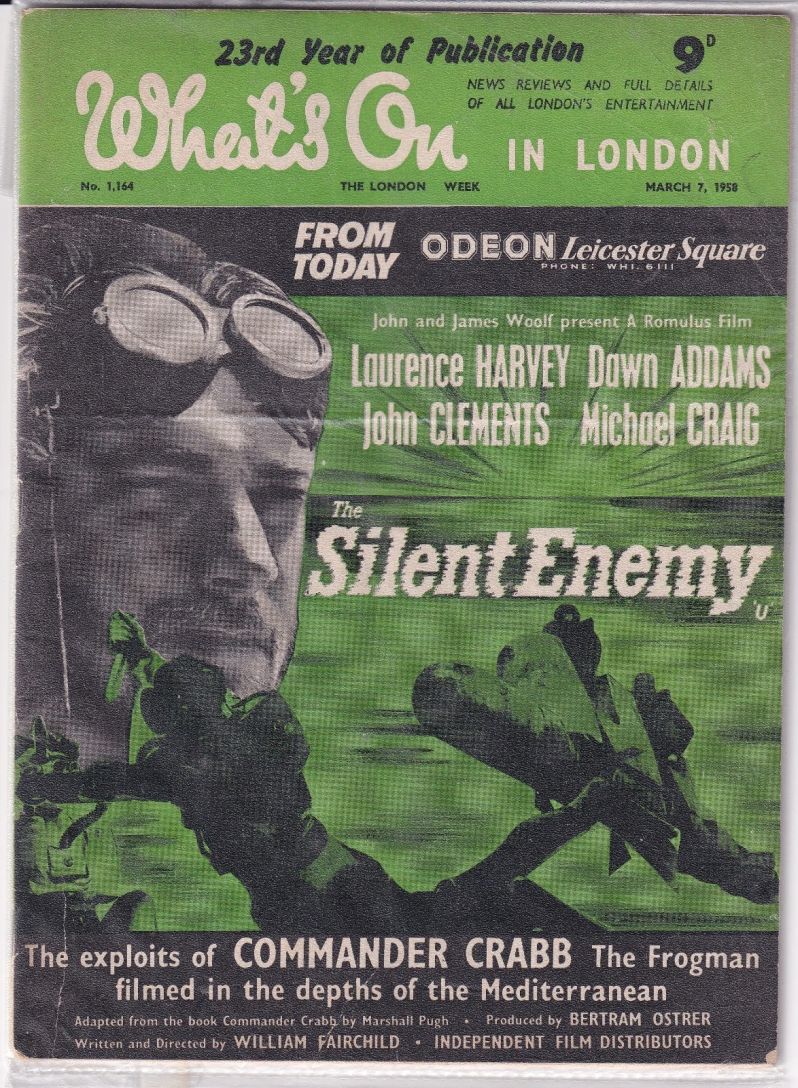WHATS ON IN LONDON magazine side cover Issue 1164 7 March 1958