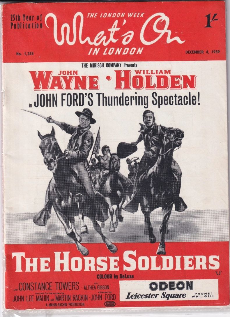 WHATS ON IN LONDON magazine side cover Issue 1255 4 December 1959