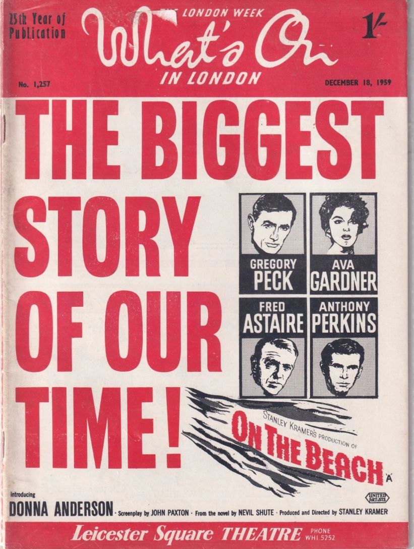 WHATS ON IN LONDON magazine side cover Issue 1257 18 December 1959