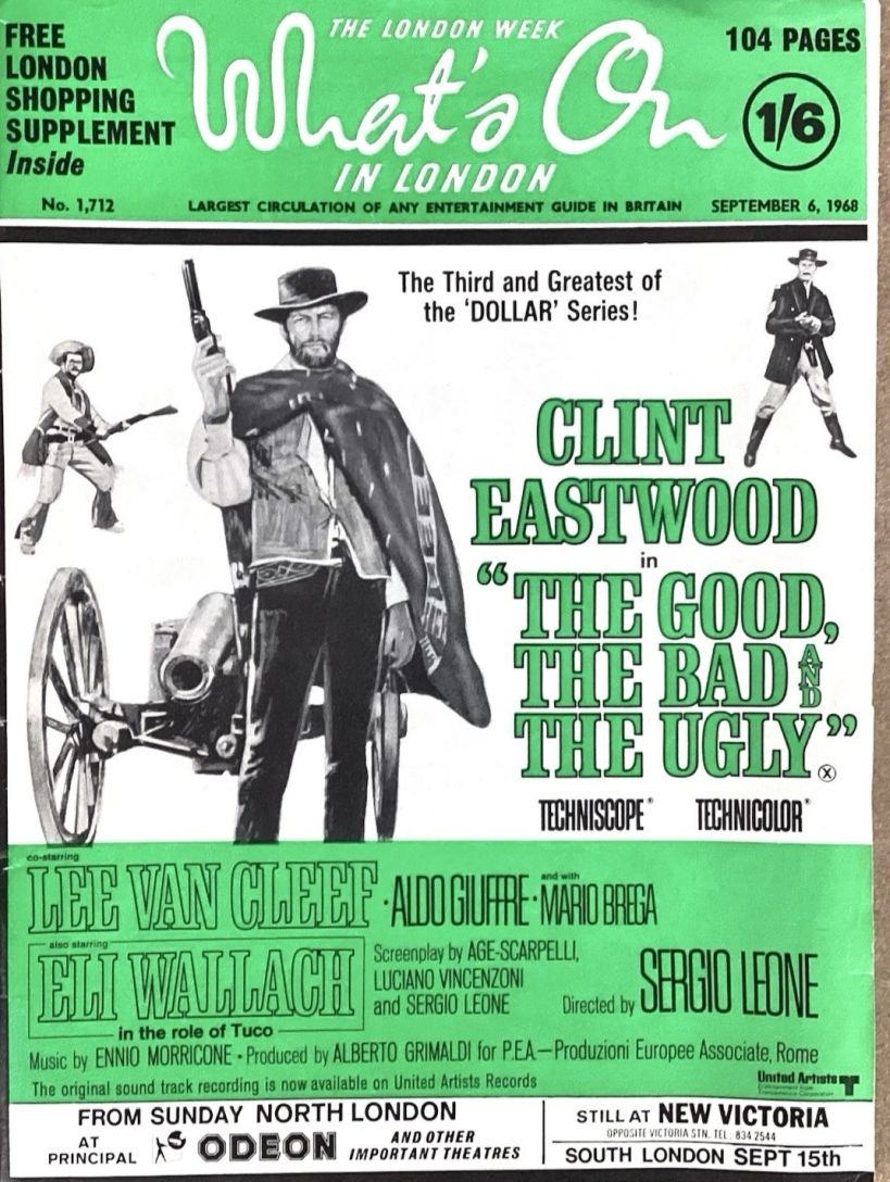 WHATS ON IN LONDON magazine side cover Issue 1712 6 September 1968