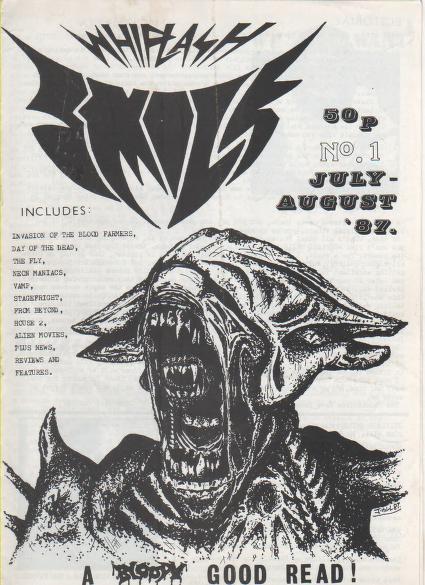 WHIPLASH SMILE magazine side cover Issue 1  July/August 1987
