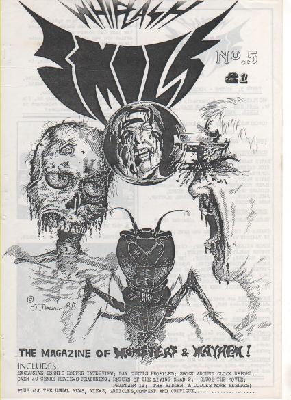 WHIPLASH SMILE magazine side cover Issue 5 Autumn 1988 - Winter 1989 