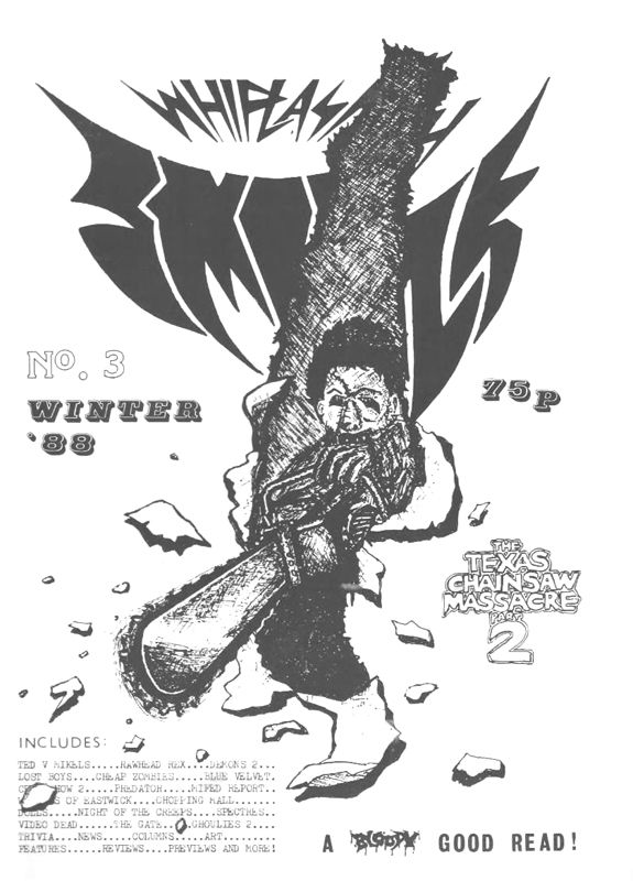 WHIPLASH SMILE magazine side cover Issue 3 Winter 1988