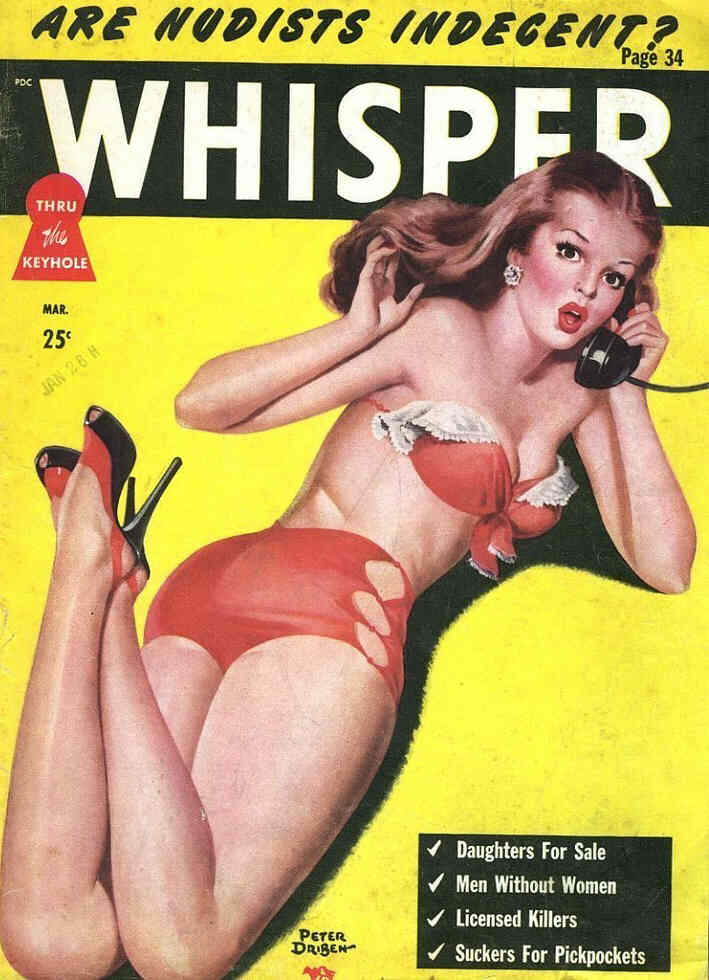 WHISPER magazine side cover  Vol 2 No 6 March 1949