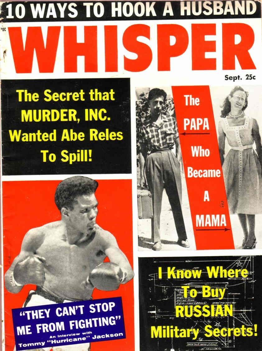 WHISPER magazine side cover September 1958