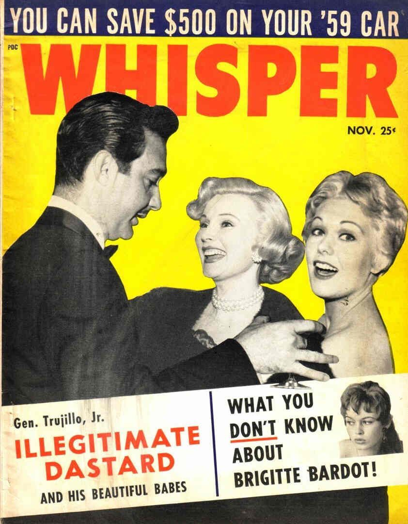 WHISPER magazine side cover November 1958