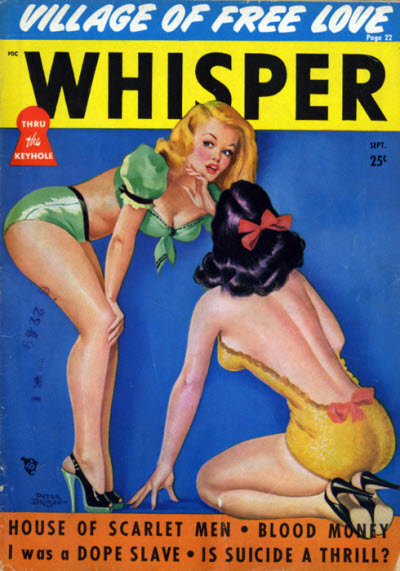 WHISPER magazine side cover  Vol 3 No  3  September 1949