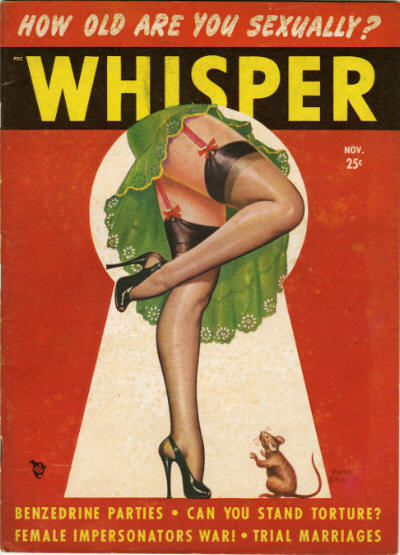 WHISPER magazine side cover  Vol 3 No  4  November 1949