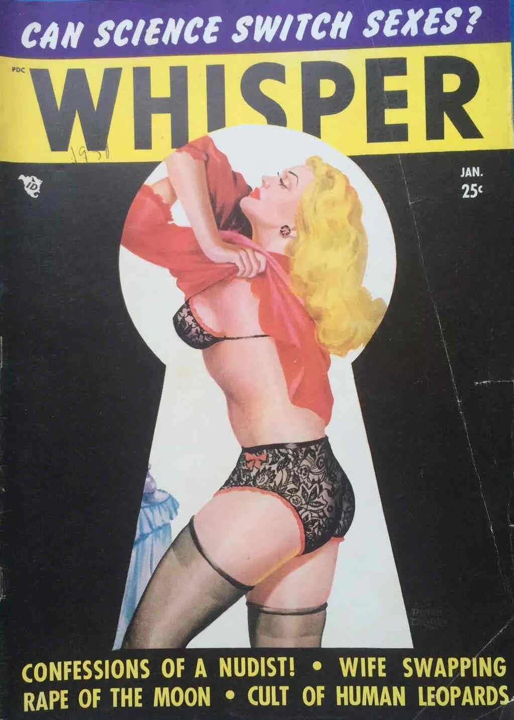 WHISPER magazine side cover  Vol 3 No 5 January 1950
