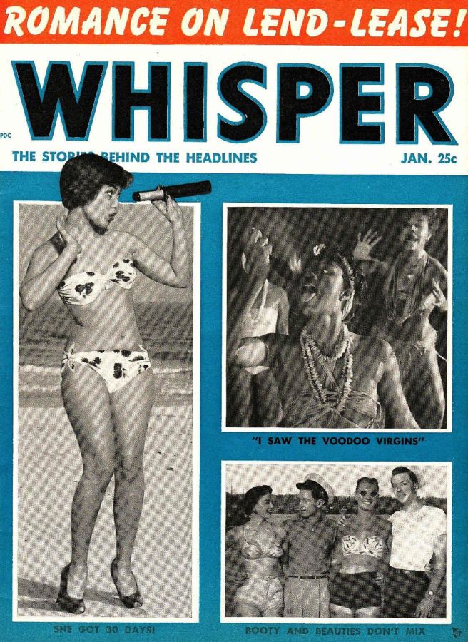 WHISPER magazine side cover  Vol 7 No 4 January 1954