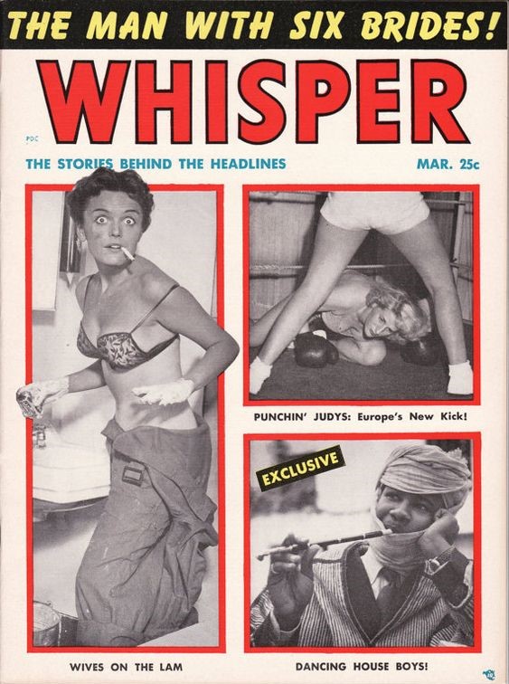 WHISPER magazine side cover  Vol 7 No  5  March 1954
