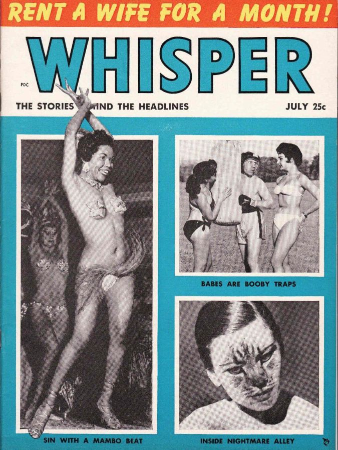WHISPER magazine side cover  Vol 8 # 1 July 1954