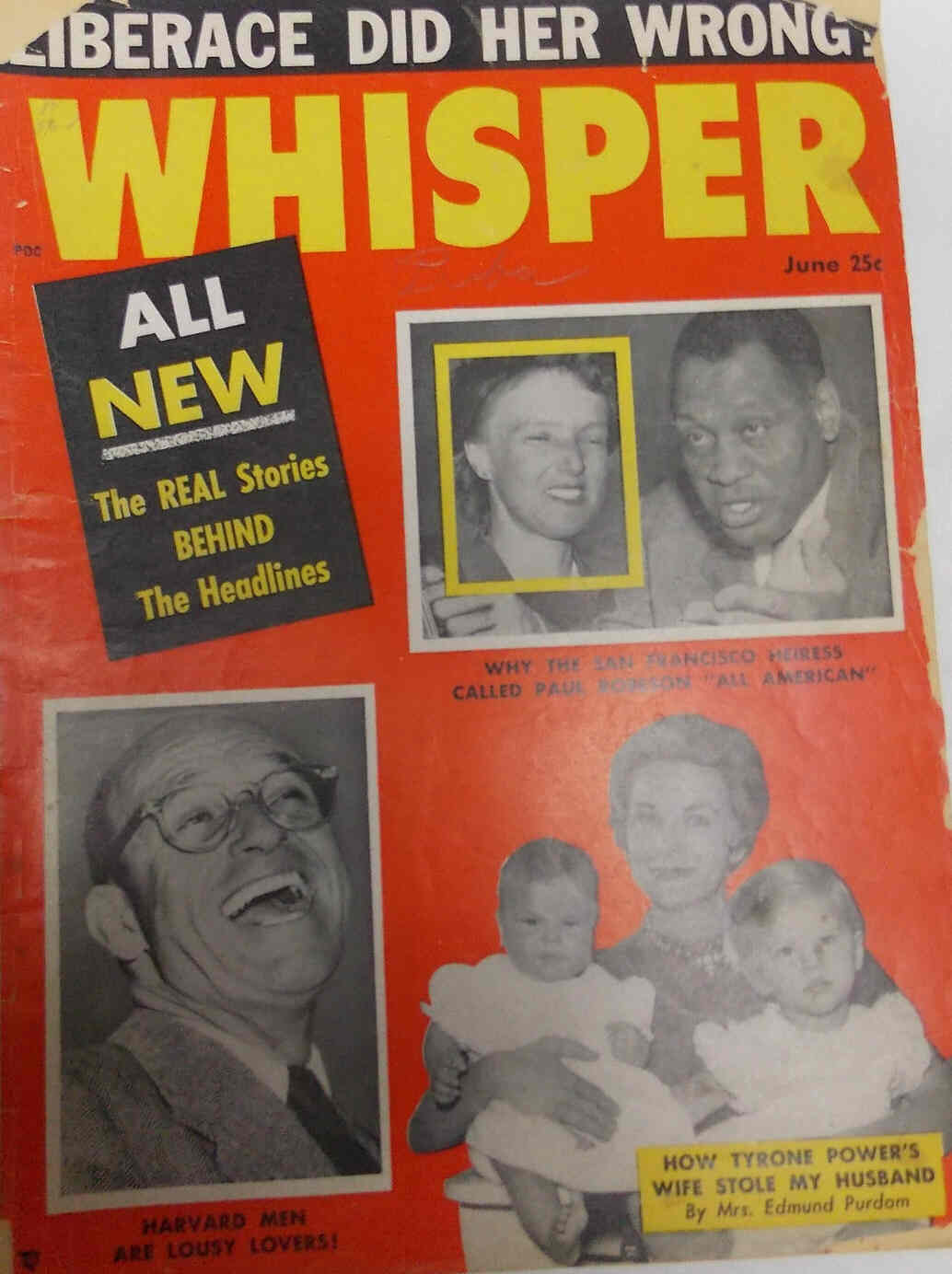 WHISPER magazine side cover June 1955