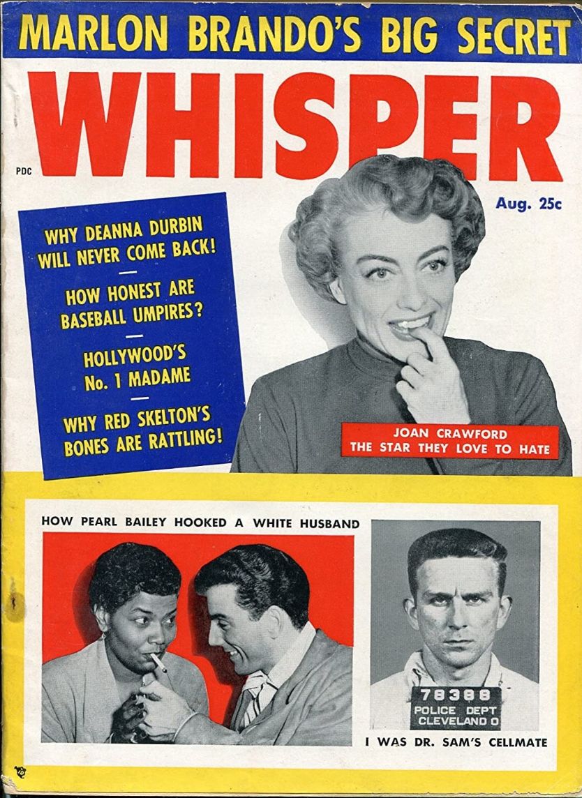 WHISPER magazine side cover  August 1955