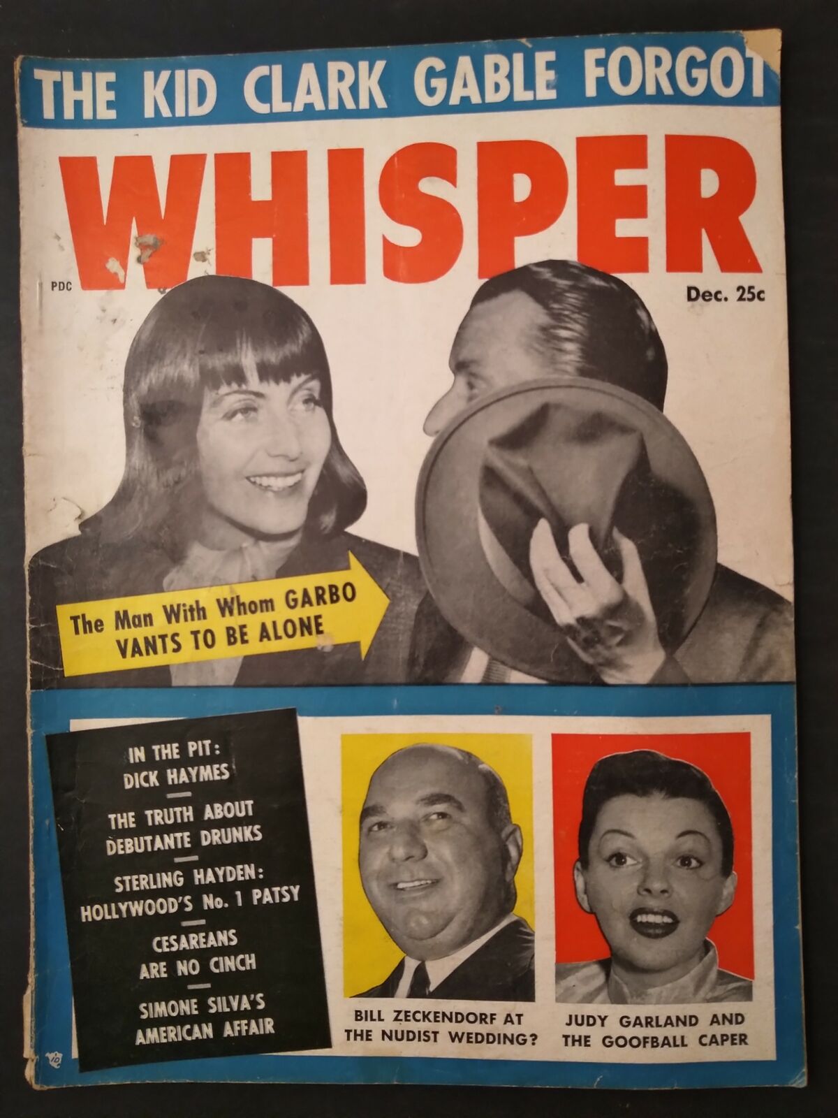 WHISPER magazine side cover December 1955