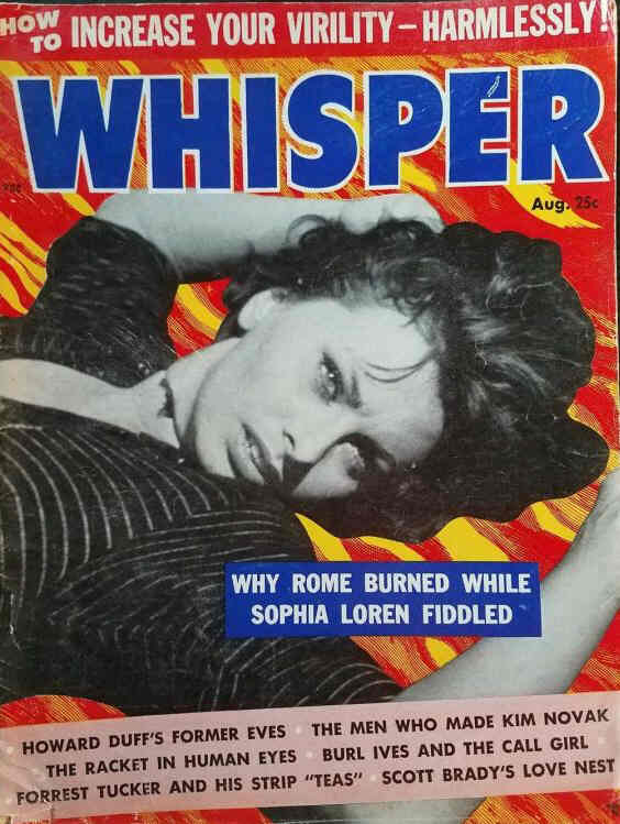 WHISPER magazine side cover August 1957