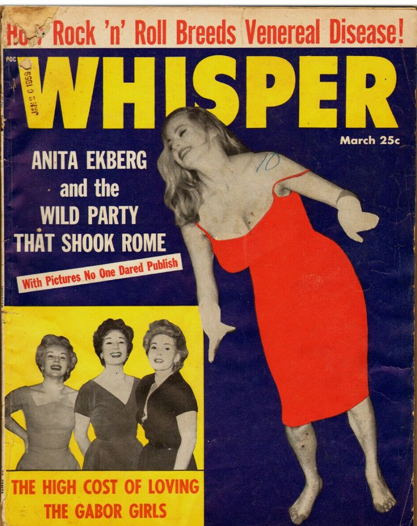 WHISPER magazine side cover  March 1959