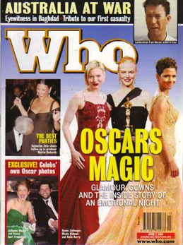 WHO magazine side cover 7 April 2003