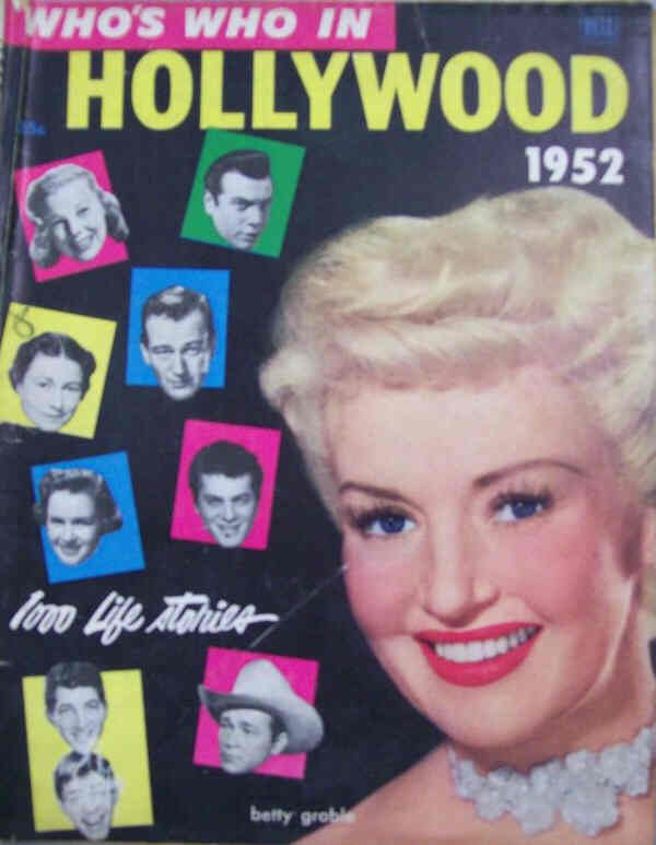 WHOS WHO IN HOLLYWOOD magazine side cover Issue 7  1952