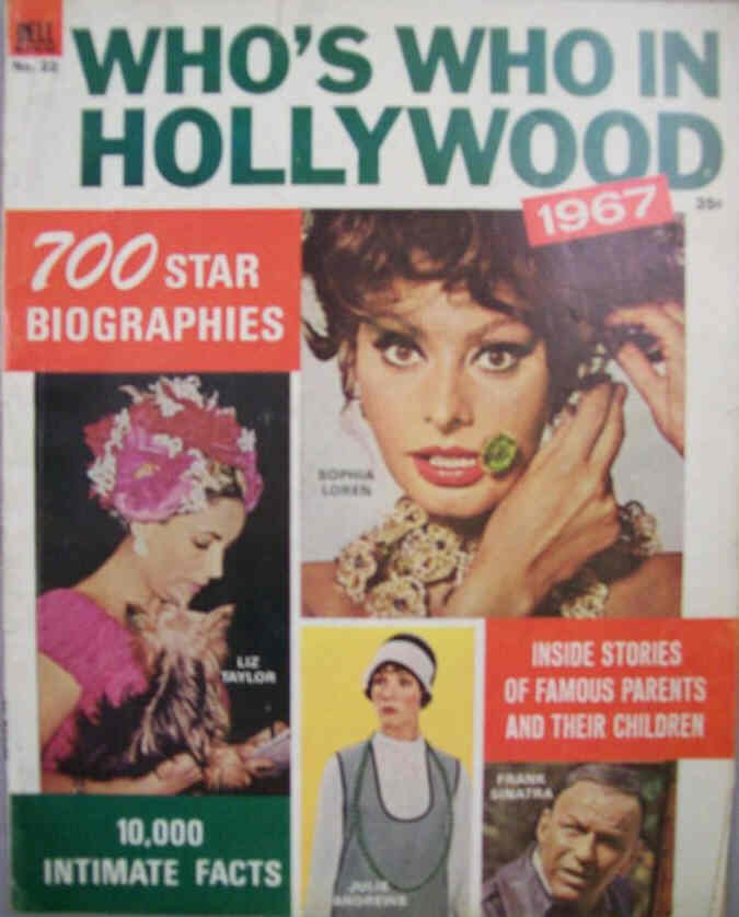 WHOS WHO IN HOLLYWOOD magazine side cover Issue 22  1967
