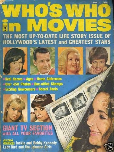 WHOS WHO IN MOVIES magazine side cover Issue 1  1964