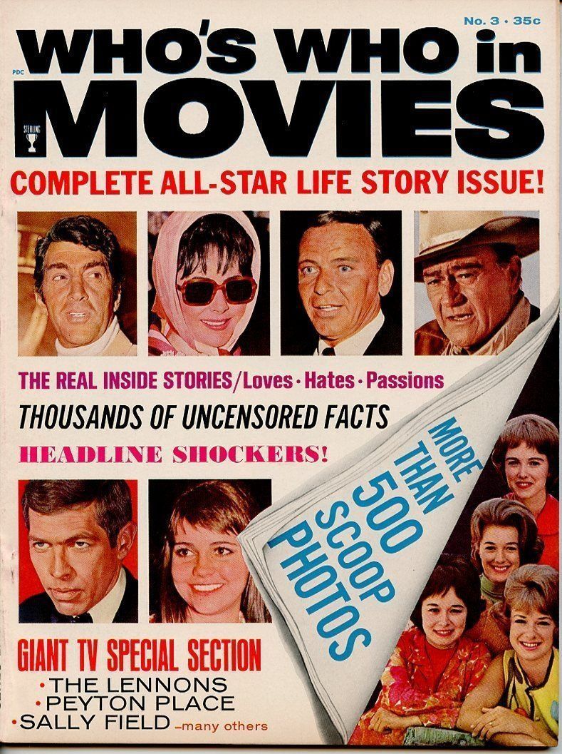 WHOS WHO IN MOVIES magazine side cover Issue 3  1967