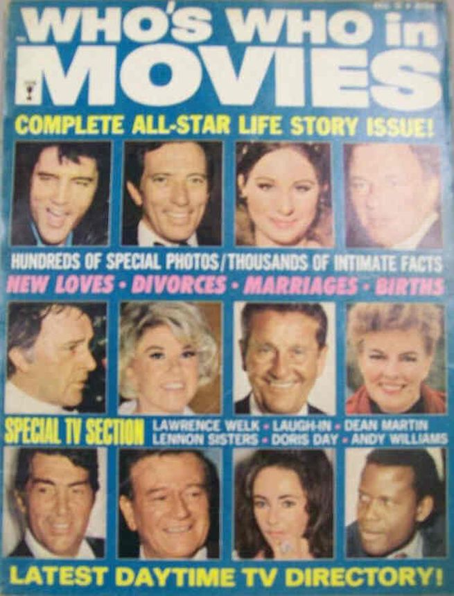 WHOS WHO IN MOVIES magazine side cover Issue 5  1970