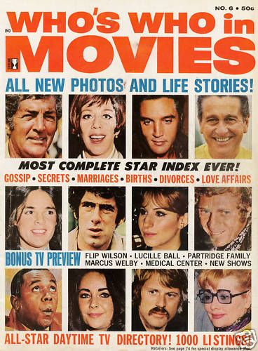 WHOS WHO IN MOVIES magazine side cover Issue 6  1971
