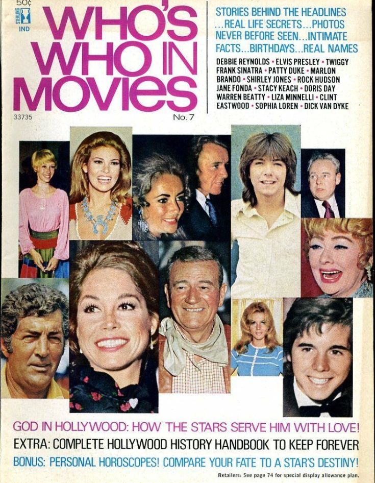 WHOS WHO IN MOVIES magazine side cover Issue 7  1972