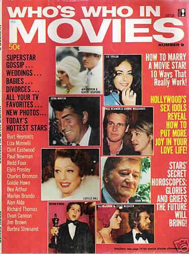 WHOS WHO IN MOVIES magazine side cover Issue 9  1974