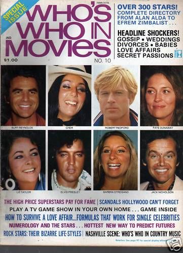 WHOS WHO IN MOVIES magazine side cover Issue 10  1975