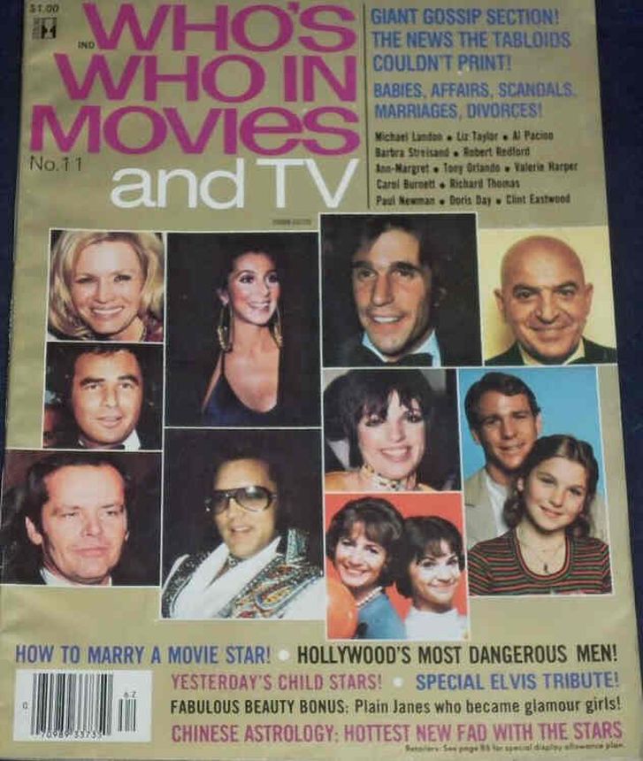 WHOS WHO IN MOVIES magazine side cover Issue 11  1976