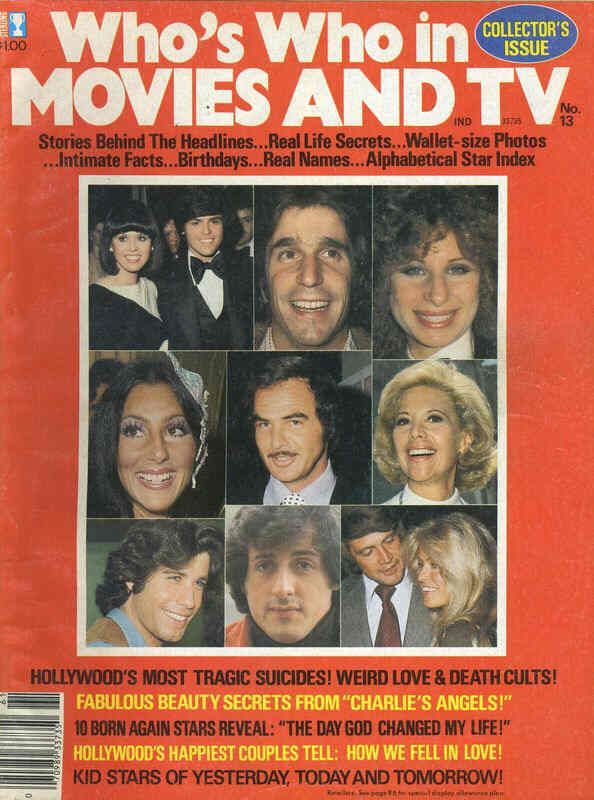 WHOS WHO IN MOVIES magazine side cover Issue 13  1977