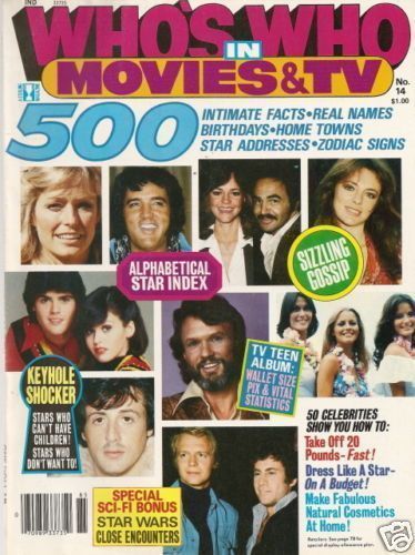 WHOS WHO IN MOVIES magazine side cover Issue 14  1978