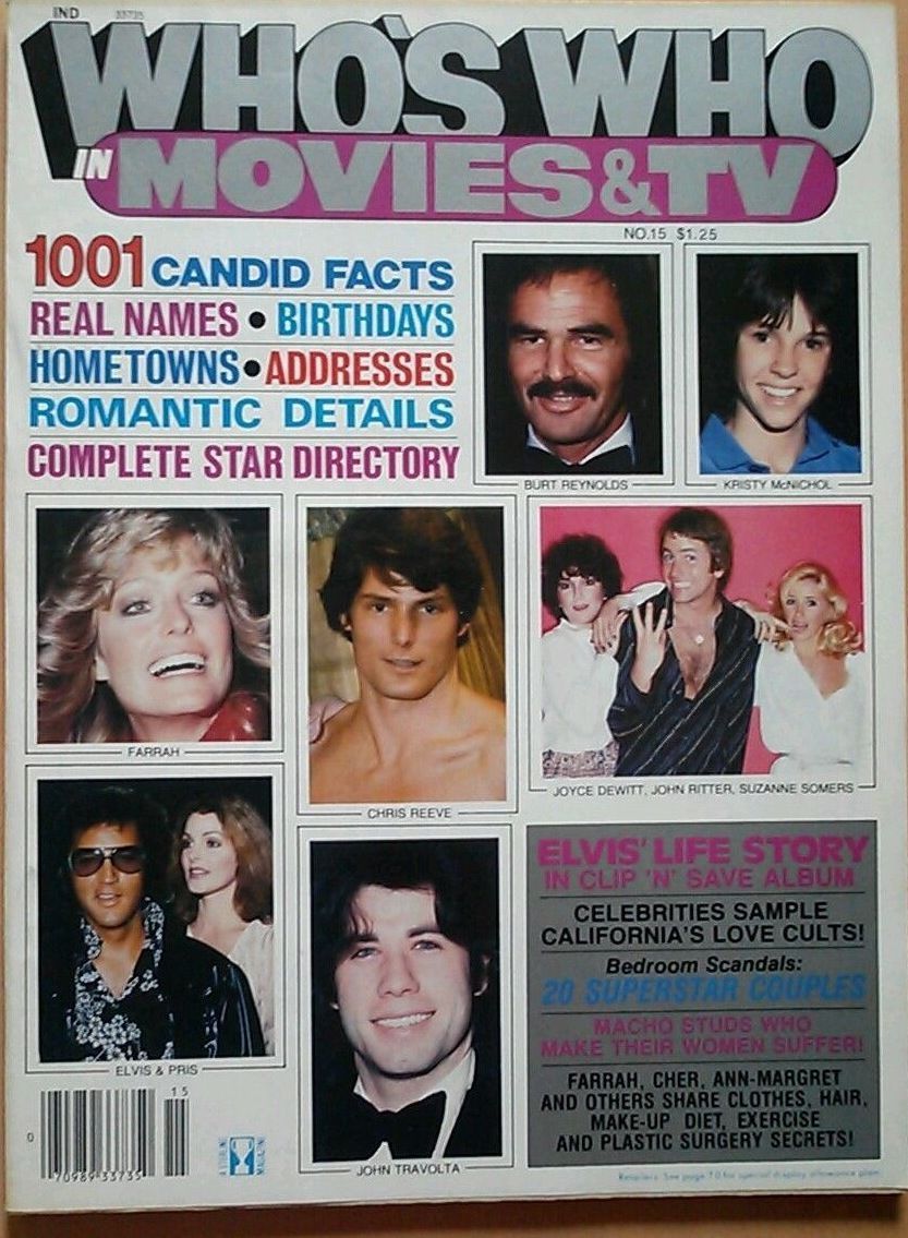 WHOS WHO IN MOVIES magazine side cover Issue 15  1978