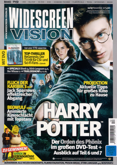 WIDESCREEN VISION magazine side cover December 2007