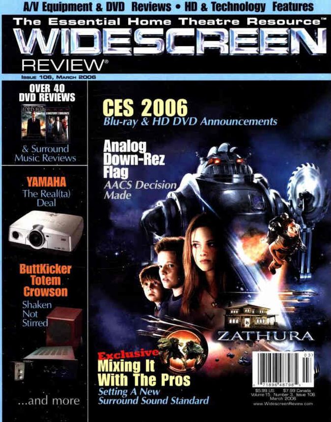 WIDESCREEN REVIEW magazine side cover Issue 106 March 2006