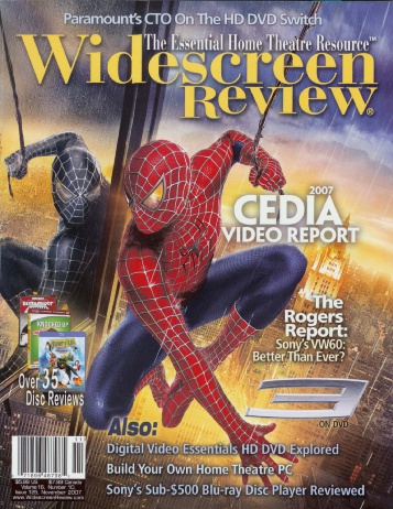 WIDESCREEN REVIEW magazine side cover Issue 125 November 2007