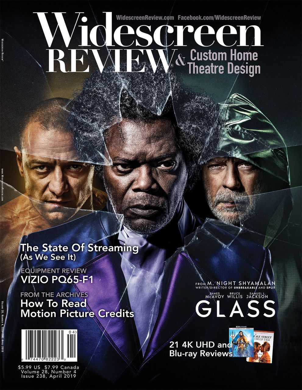 WIDESCREEN REVIEW magazine side cover Issue 238  Vol 28 No  4  April 2019