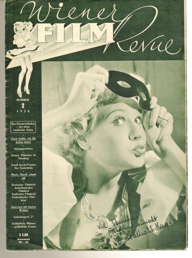 WIENER FILM REVUE magazine side cover Issue 2   1950