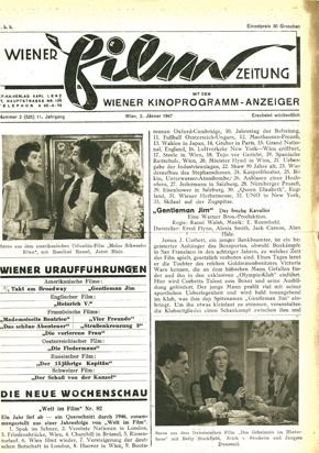 WIENER FILMZEITUNG magazine side cover Issue 525 3 January 1947