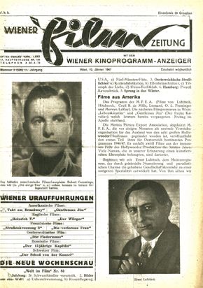 WIENER FILMZEITUNG magazine side cover Issue 526 10 January 1947