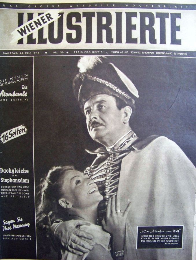WIENER ILLUSTRIERTE magazine side cover Issue 30 24 July 1948