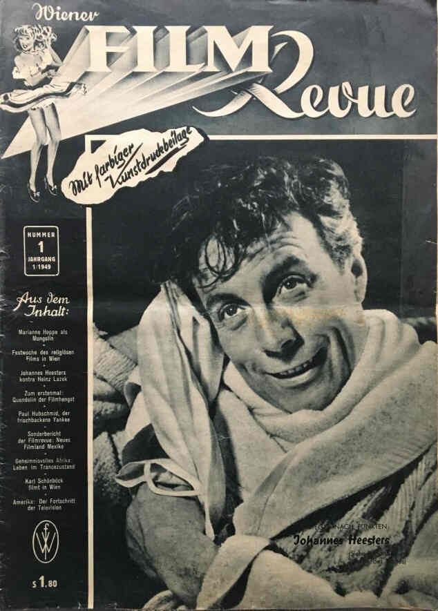 WIENER FILM REVUE magazine side cover Issue 1   1949