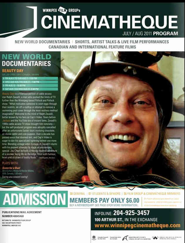 WINNIPEG FILM GROUPS CINEMATHEQUE magazine side cover  July/August 2011