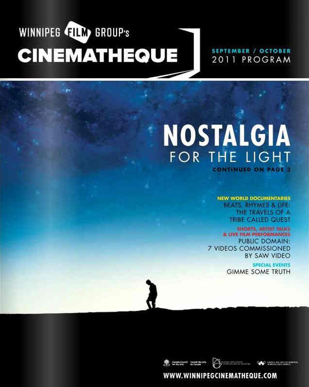 WINNIPEG FILM GROUPS CINEMATHEQUE magazine side cover  September/October 2011