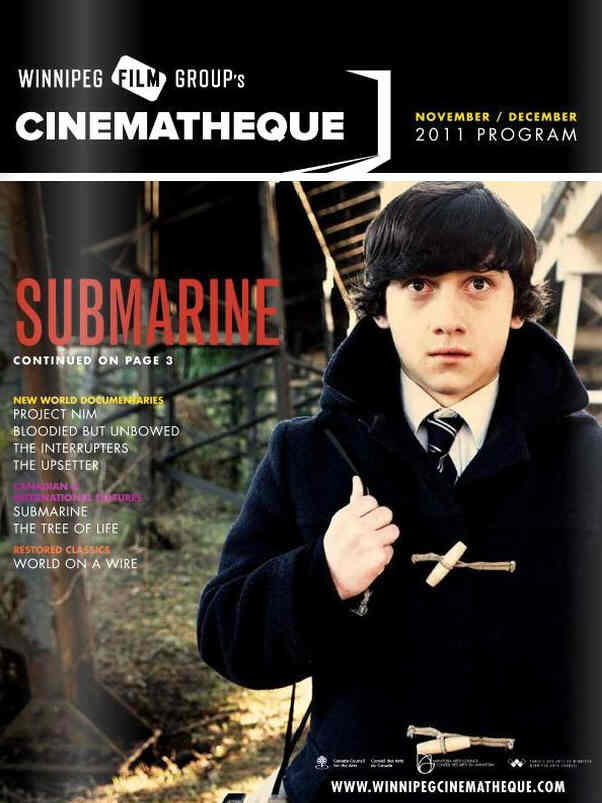 WINNIPEG FILM GROUPS CINEMATHEQUE magazine side cover  November/December 2011