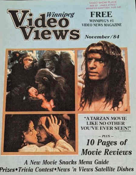 WINNIPEG VIDEO NEWS magazine side cover  November 1984